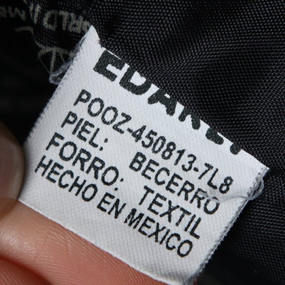 Vintage Edarly Calf Skin Leather Jacket Black Zipper Fitted Lined Coat Mexico - Picture 9 of 16